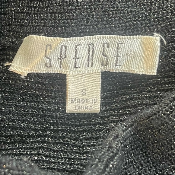 Spense Mock Neck Metallic Thread Raw Hem Top 8 - Picture 3 of 6